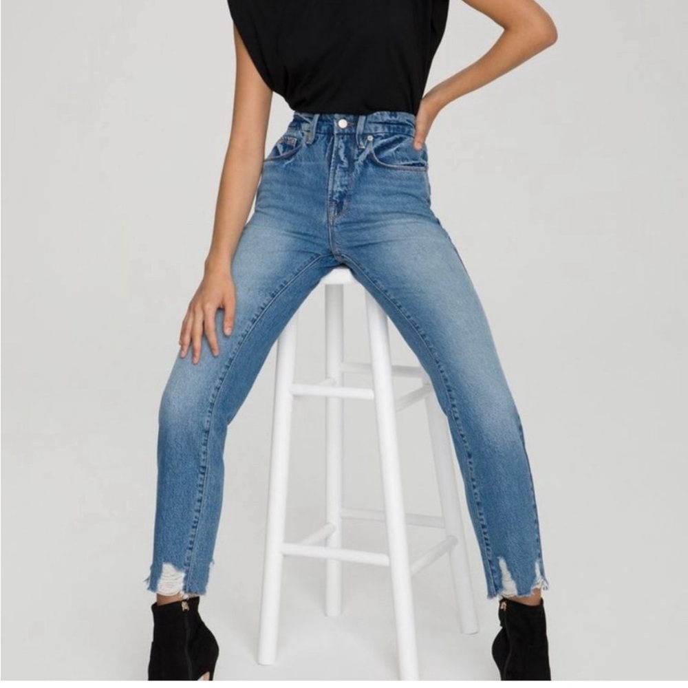 Good American Blue Ankle Cropped Jeans